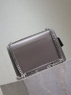 YSL 25S SUNSET BAG 22 IN DARK PURPLE CALFSKIN SILVER HARDWRE