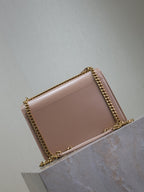 YSL Medium Sunset Shoulder Bag 22cm Beige-Brown Cowhide GHW