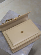 YSL 25S SUNSET BAG 22 IN NUDE CALFSKIN GOLD HARDWARE