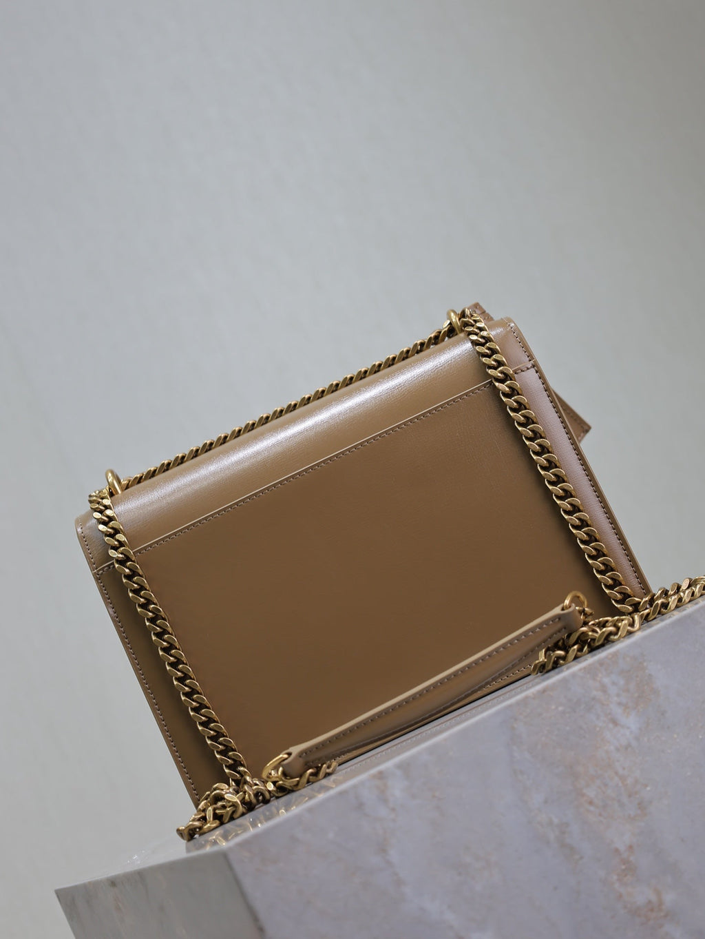 YSL Medium Sunset Shoulder Bag 22cm Brown Cowhide GHW