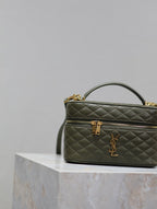 GABY MINI VANITY BAG 18 IN ARMY GREEN LAMBSKIN