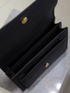YSL 25S SUNSET MEDIUM 22 IN BLACK GRAINED CALFSKIN GOLD HARDWRE