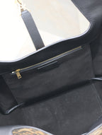 LE 5 À 7 BEA TOTE BAG 50 IN LEOPARD PRINT LEATHER GOLD LOGO