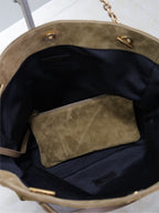 JAMIE MEDIUM POCHON 27 IN DULL BROWN SUEDE COPPER HARDWARE