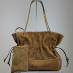 JAMIE MEDIUM POCHON 27 IN DULL BROWN SUEDE COPPER HARDWARE