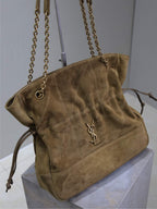 JAMIE MEDIUM POCHON 27 IN DULL BROWN SUEDE COPPER HARDWARE