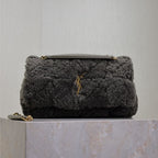 JAMIE BAG 25 IN DARK GRAY LAMB WOOL