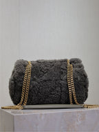 JAMIE BAG 20 IN DARK GRAY LAMB WOOL