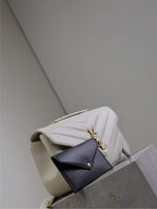 LOULOU SMALL 24 IN WHITE SHEEPSKIN GOLD HARDWARE