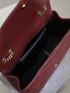 LOULOU SMALL 24 IN BURGUNDY RED SHEEPSKIN GOLD HARDWARE
