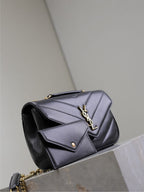 LOULOU SMALL 24 IN BLACK SHEEPSKIN GOLD HARDWARE