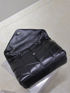 YSL 25S LOULOU PUFFER GM 35 IN BLACK CALFSKIN BLACK HARDWRE