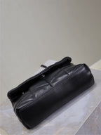 YSL 25S LOULOU PUFFER MINI 23 IN BLACK CALFSKIN BLACK HARDWRE