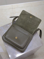 YSL 25S NIKI BABY 22 IN DARK OLIVE BROWN CALFSKIN GOLD HARDWARE