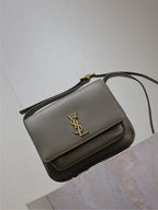 YSL 25S NIKI BABY 22 IN DARK OLIVE BROWN CALFSKIN GOLD HARDWARE