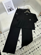 ALO T-SHIRT AND WIDE-LEG PANTS SET STYLE 159