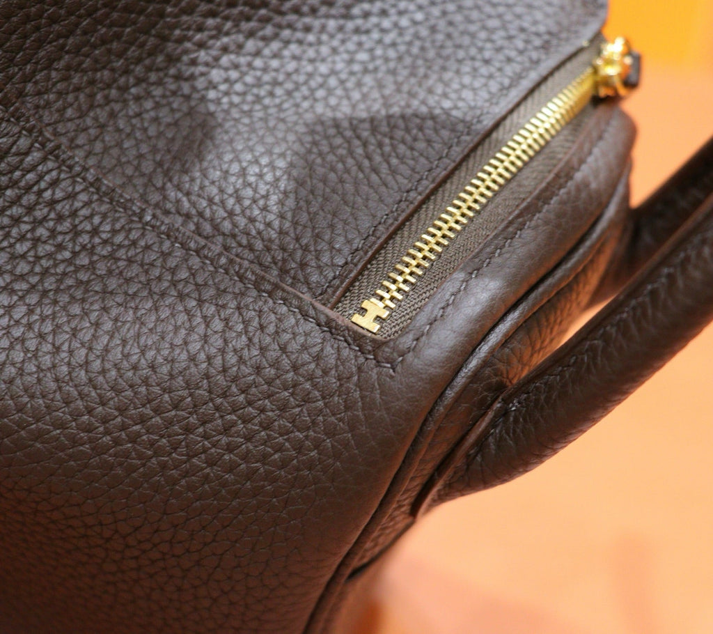 HM  Mini Lindy Bag 20cm Coffee Togo Leather 270314