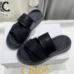 MILA PLATFORM 5 CM IN BLACK NYLON WITH EMBROIDERED LOGO