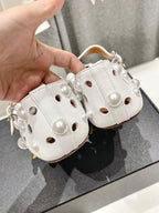 ALAIA PEARL MARY JANE SHOES WHITE LAMBSKIN