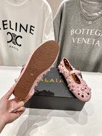 ALAIA PEARL MARY JANE SHOES IN LIGHT PINK LAMBSKIN