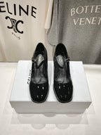 MEDIUM - HEEL MARY JANE SHOES IN BLACK GLOSSY CALFSKIN