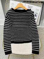 DIOR 25S OFF-SHOULDER STRIPED TOP 550