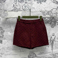 Gucci High Waist Short Red Jacquard Fabric
