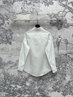 Loewe Logo Embroidered Shirt White Cotton