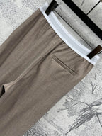 Loewe 25 Logo Ribbon Pants Ligth Brown Polyester Fiber