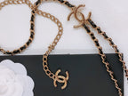 CHAIN BELT IN GOLD METAL INTERWOVEN WITH CALFSKIN STRAPS