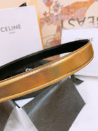 CELINE 25S BELT 25MM WITH ARC DE TRIOMPHE BUCKLE IN GOLD 571497
