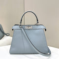 PEEKABOO ISEEU 33 IN BABY BLUE GRAINED CALFSKIN SILVER HARDWARE