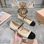 MARY JANE SANDAL CAP TOE BRIGHT CREAM SHEEPSKIN