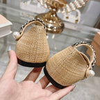 MARY JANE SANDAL CAP TOE DARK CREAM SHEEPSKIN