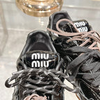 Glossy Black Sneakers NB Cowhide