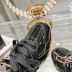 Glossy Black Sneakers NB Cowhide