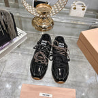 Glossy Black Sneakers NB Cowhide