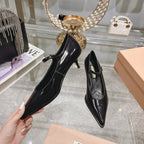Slingback Shoes Black Beads