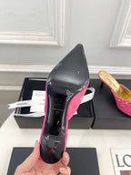 HIGH 65 MM MULE IN DEEP PINK SUEDE