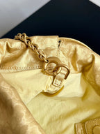 Bottega Veneta 2026 Dustbag 33cm Gold Intrecciato Lamina Satin Leather 137019