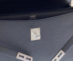 KELLY DEPECHES 38 BRIEFCASE IN BLACK TOGO CALFSKIN SILVER HARDWARE