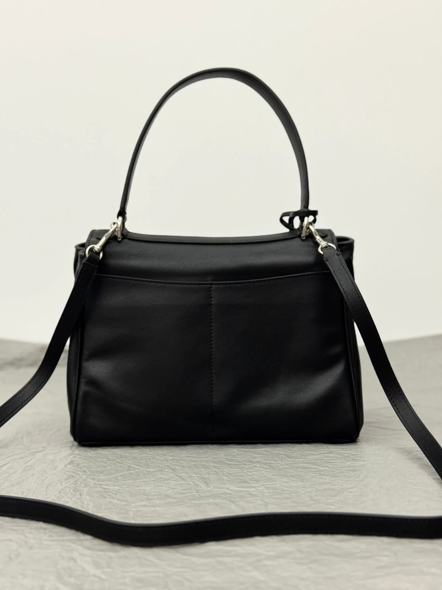 Balenciaga Small Rodeo Bag 29 Black Calfskin Sliver Hardware