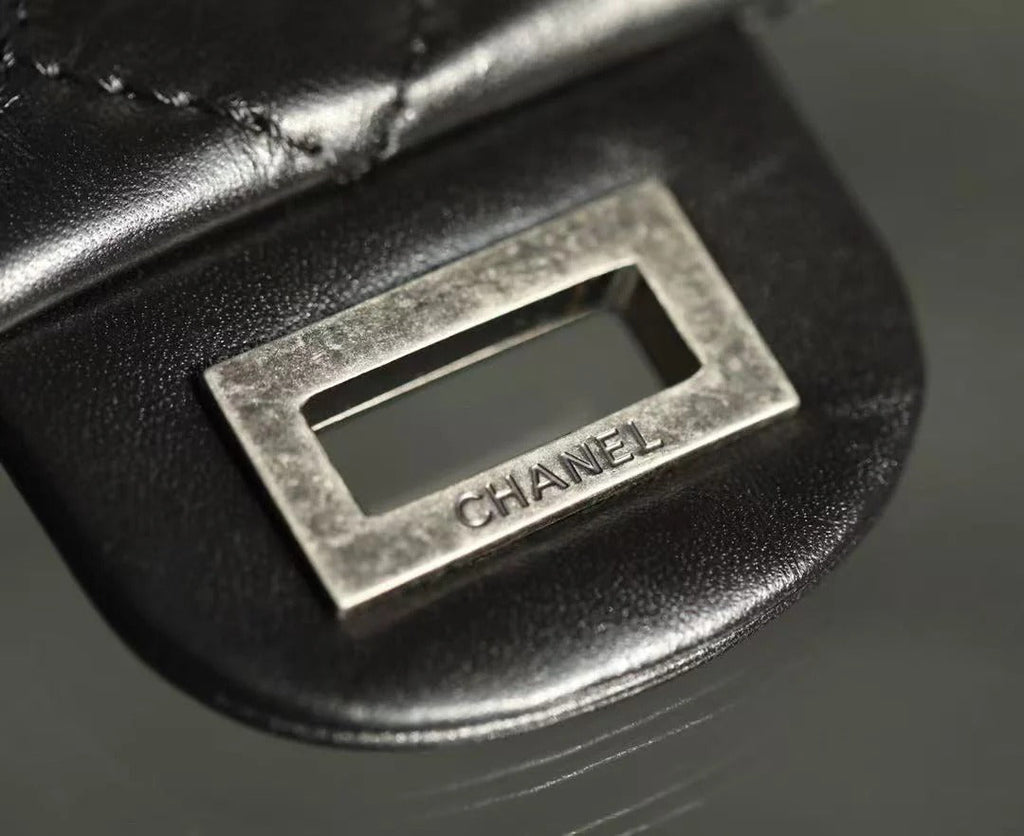 CC 2026 Classic 2.55 Flap Bag Black Aged Lambskin Silver Hardware
