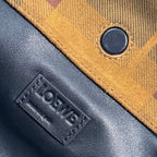 Loewe Flamenco Clutch Bag 30 Camel Black Suede 280517