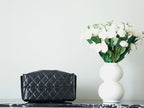 CHANEL 25S HOBO BAG 30 CM IN BLACK LIGHT GLOSSY LEATHER WITH GOLD HARDWARE