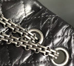 CC 2026 Classic 2.55 Flap Bag Black Aged Lambskin Silver Hardware