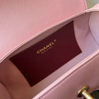 Chanel 2026 Bowling Ball Cylinder Bag 20.5cm Pink Caviar Leather 345494