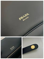 Prada 2026 Etude Tote Bag 31cm Black Calfskin 345464