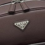 Prada 2026 Backpack Brown Black Saffiano Leather 345785