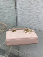 Dior 2026 Micro Lady D-Joy Bag 19cm Powder Pink Cannage Lambskin